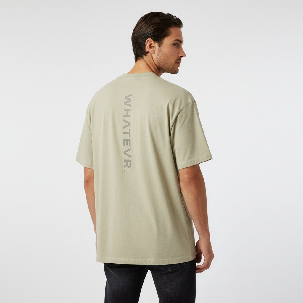 Men's premium heavyweight oversized t-shirt in sage, back view