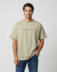 Men's premium heavyweight oversized t-shirt in sage, front view