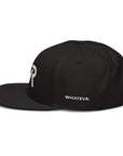 Unisex Signature snapback hat in black with embroidered WR logo, side view