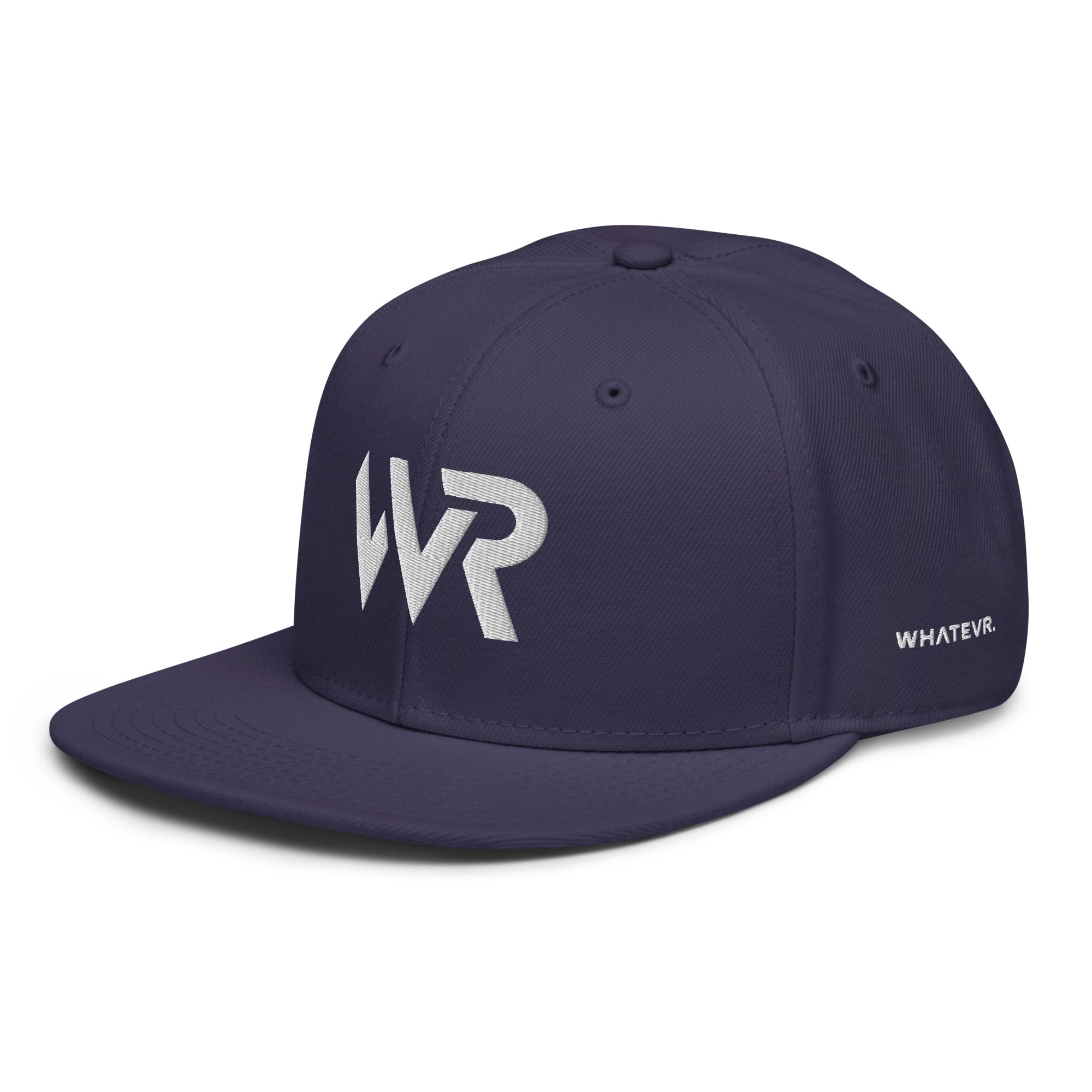 Unisex Signature snapback hat in blue with embroidered WR logo, front view