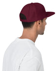 Unisex Signature snapback hat in burgundy with embroidered WR logo, back view