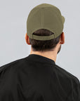 Unisex Signature trucker hat in green with embroidered WR logo, back view