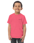 Toddler's essential t-shirt in pink, front view.