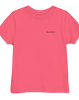 Toddler's essential t-shirt in pink, front view.