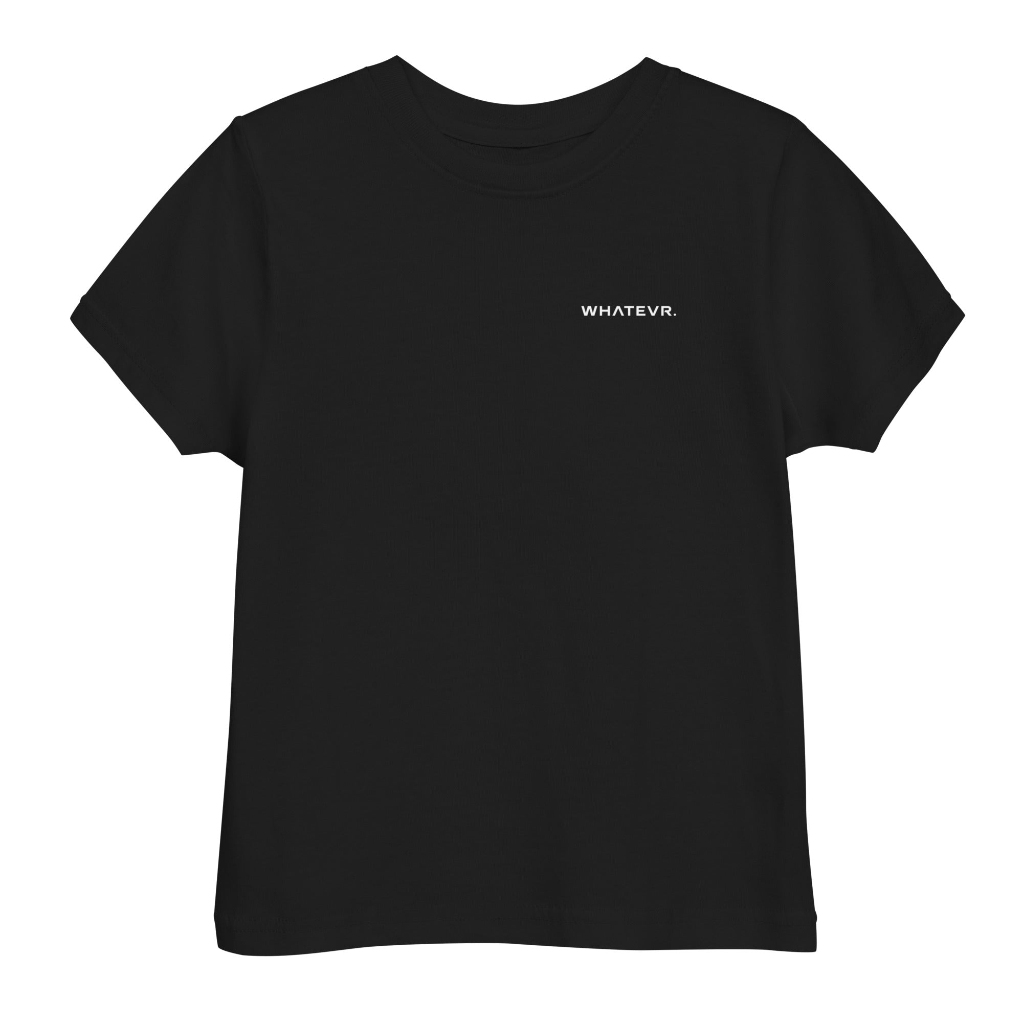Toddler's essential t-shirt in black, front view.