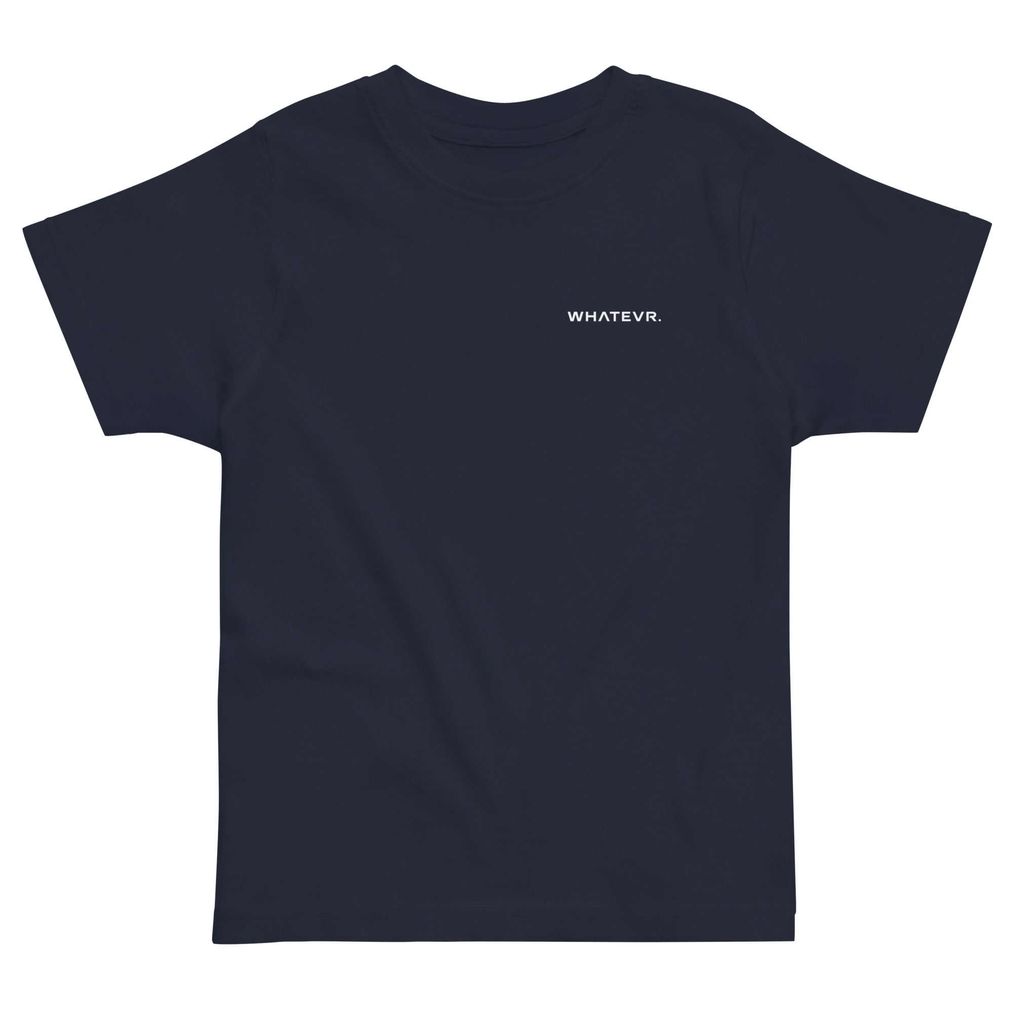 Toddler's essential t-shirt in midnight blue, front view.