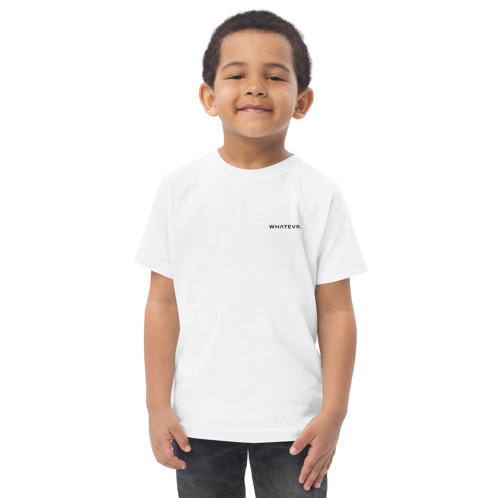 Toddler's essential t-shirt in white, front view.