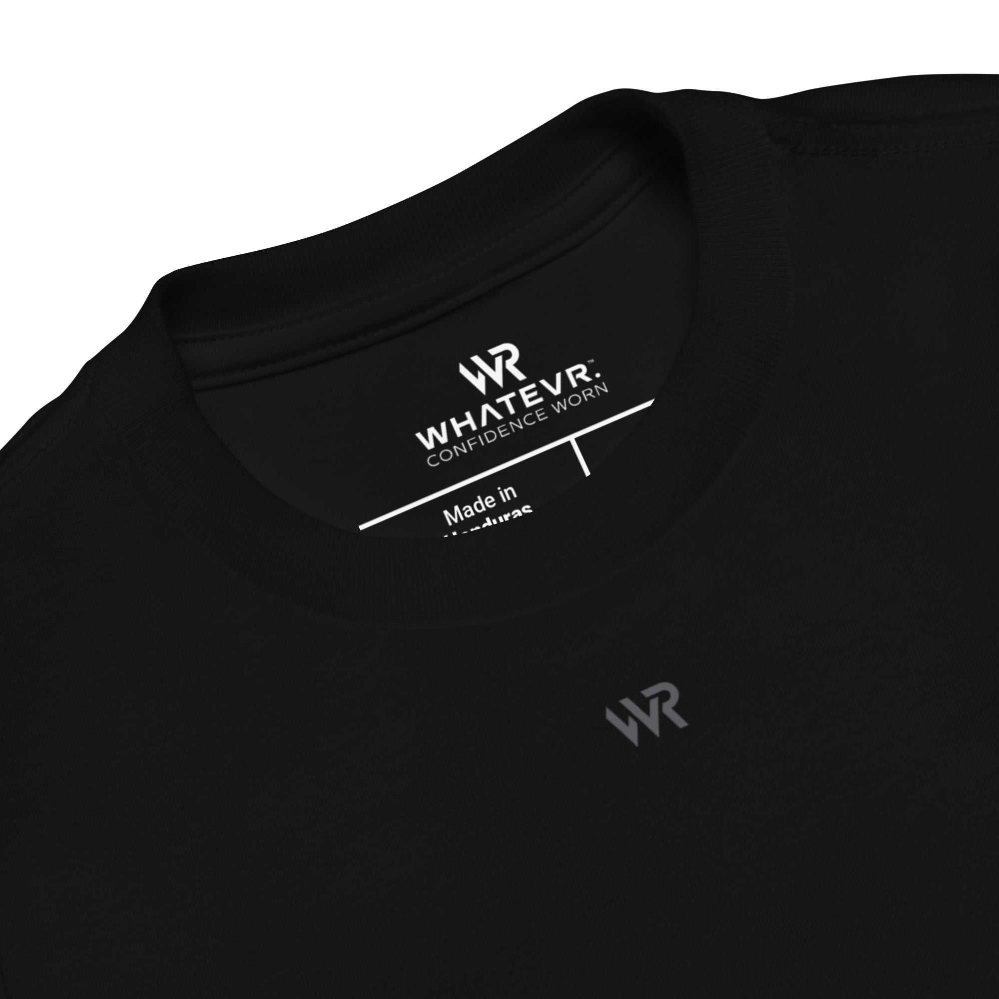 Toddler t-shirt in black with "WR" logo, front view.