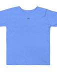 Toddler t-shirt in blue with "WR" logo, front view.