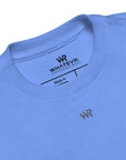 Toddler t-shirt in blue with "WR" logo, front view.