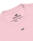 Toddler t-shirt in pink with "WR" logo, front view.