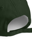 Unisex Unbothered baseball cap in green with embroidered WR logo, back view