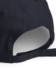 Unisex Unbothered baseball cap in blue with embroidered WR logo, back view