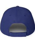 Unisex Unbothered baseball cap in blue with WHATEVR text, back view