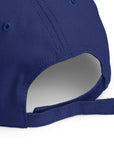 Unisex Unbothered baseball cap in blue with WHATEVR text, back view