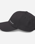 Unisex Classic baseball cap in gray with WHATEVR logo, side view