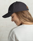 Unisex Classic baseball cap in gray with WHATEVR logo, side view