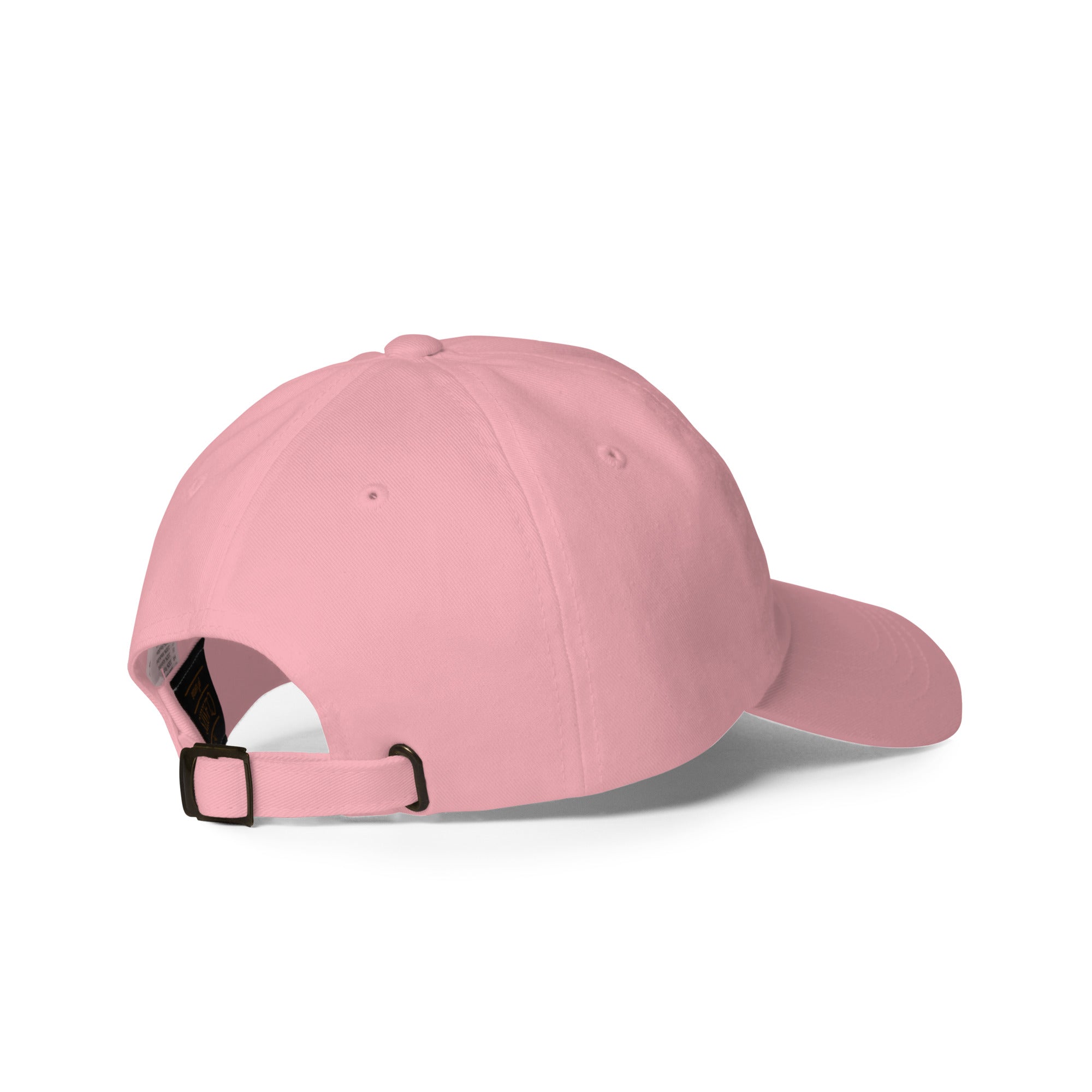 Unisex Classic baseball cap in pink with WHATEVR logo, back view
