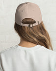 Unisex Classic baseball cap in beige with WHATEVR logo, back view
