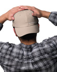 Unisex Classic baseball cap in beige with WHATEVR logo, front view