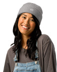 Unisex signature beanie in gray with embroidered WR logo, front view