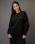 Women's premium sweatshirt in black, front view