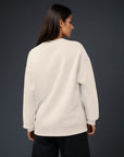 Women's premium sweatshirt in beige, back view