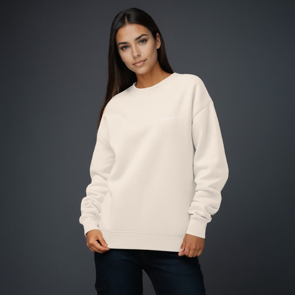 Women's premium sweatshirt in beige, front view