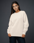 Women's premium sweatshirt in beige, front view