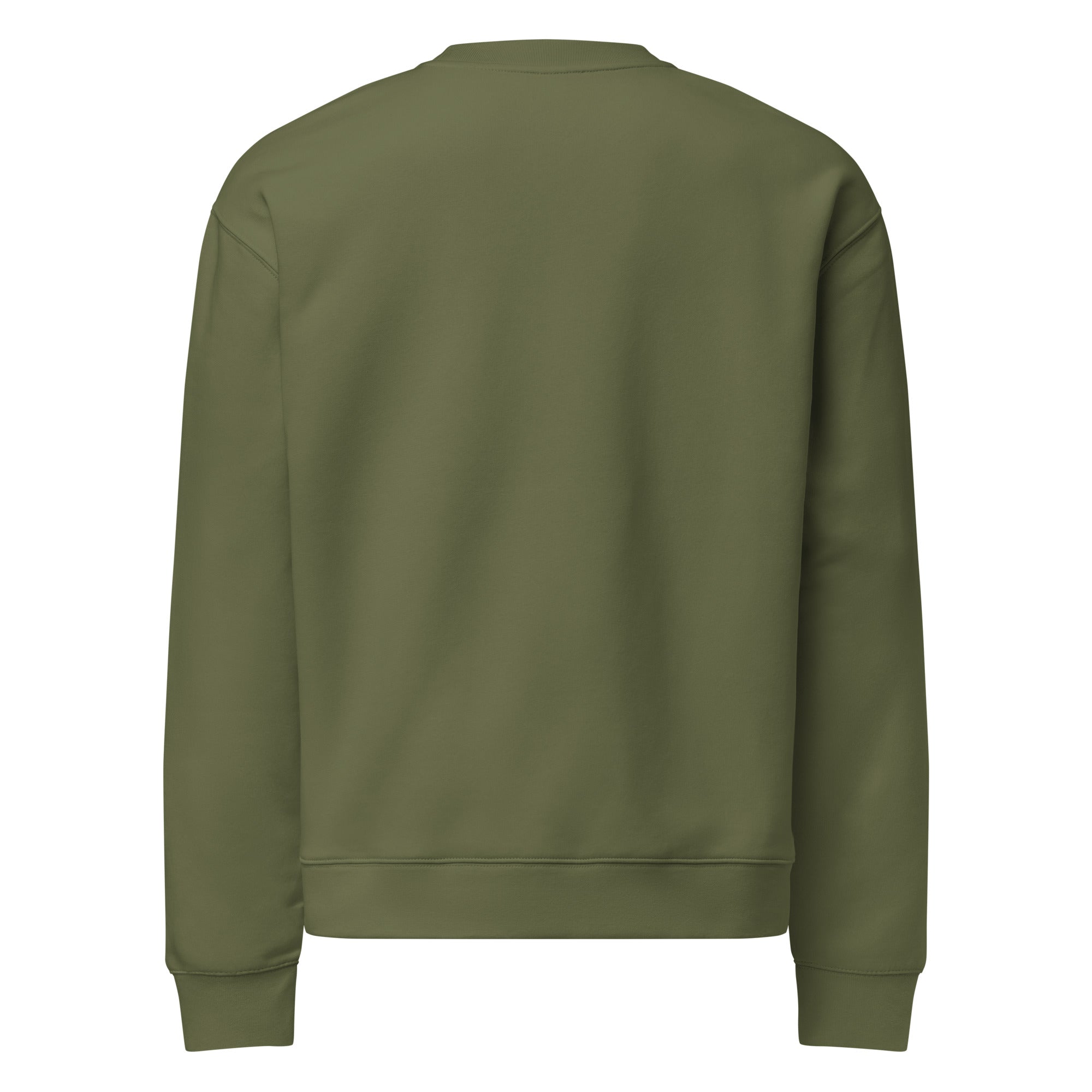 Women's premium sweatshirt in green, back view