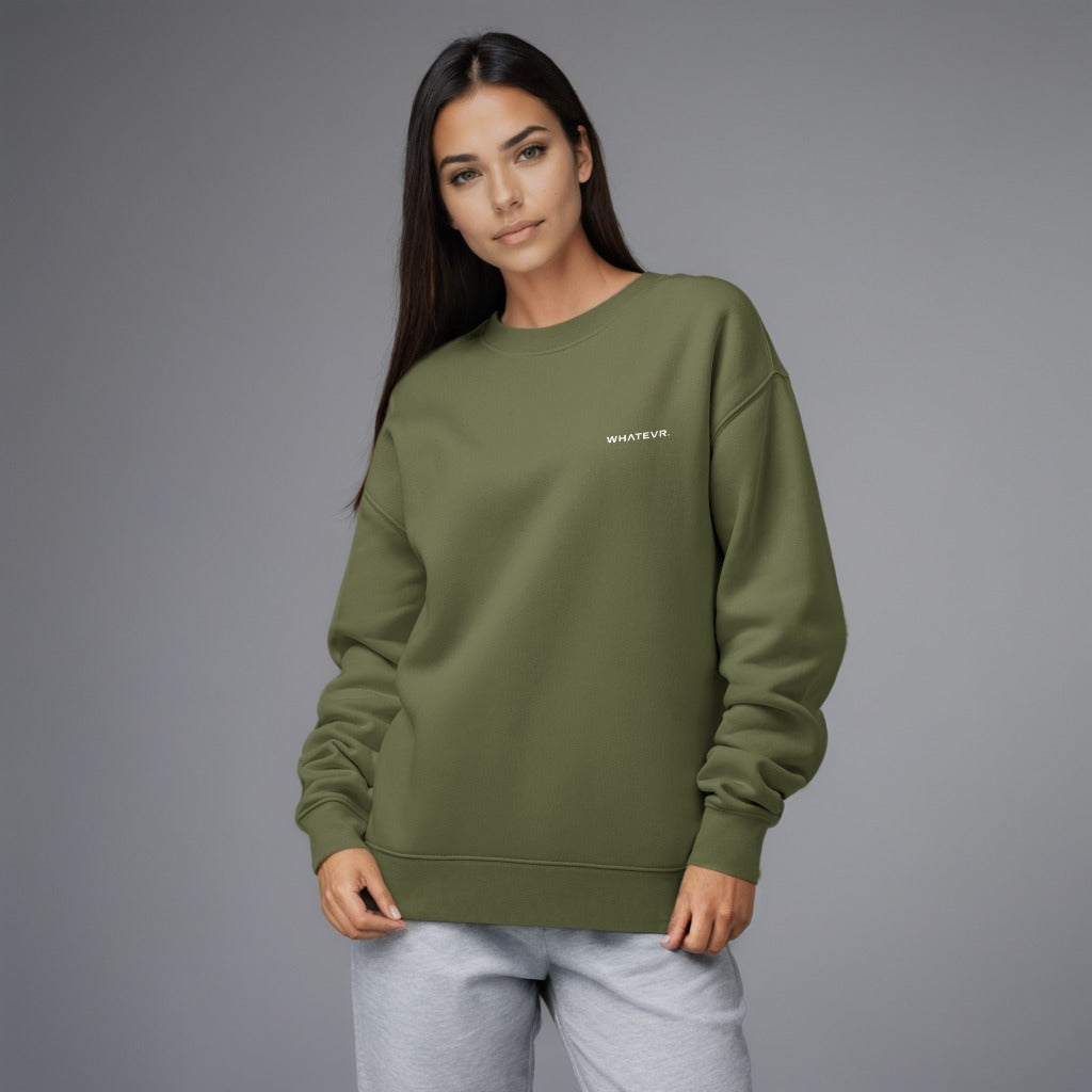 Women's premium sweatshirt in green, front view