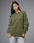 Women's premium sweatshirt in green, front view