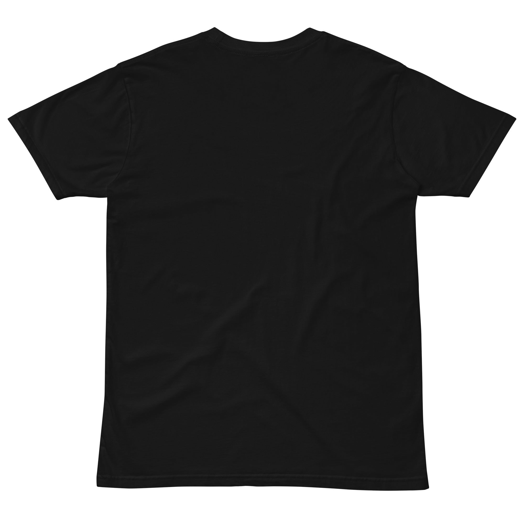 Women's premium t-shirt in black, back view