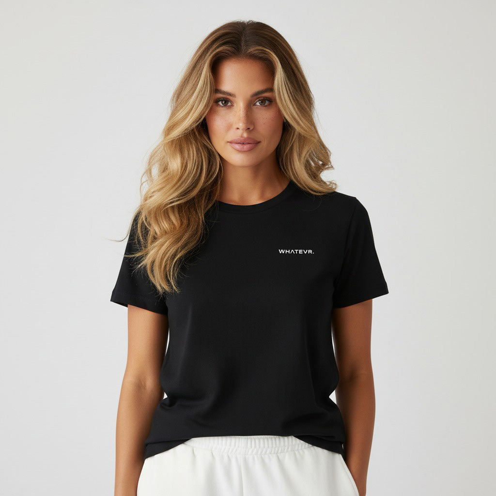 Women's premium t-shirt in black, front view
