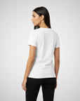 Women's premium t-shirt in white, back view