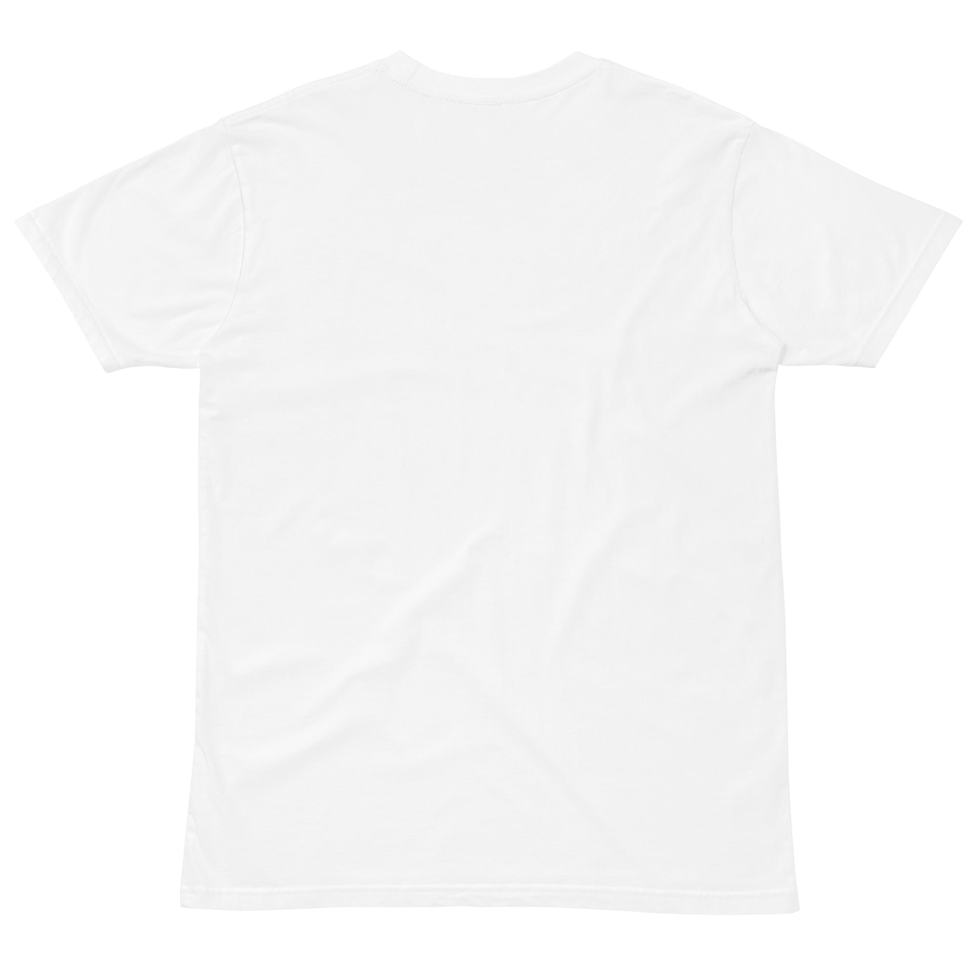 Women's premium t-shirt in white, back view