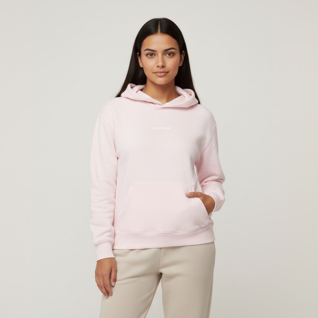 Women's premium heavyweight hoodie in lilac, front view.