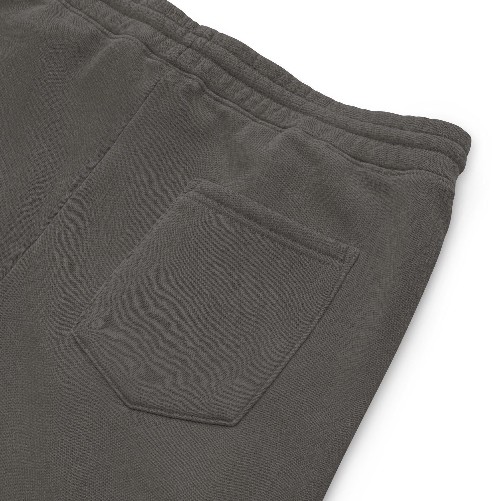 Women's essential relaxed sweatpants in graphite, back view.