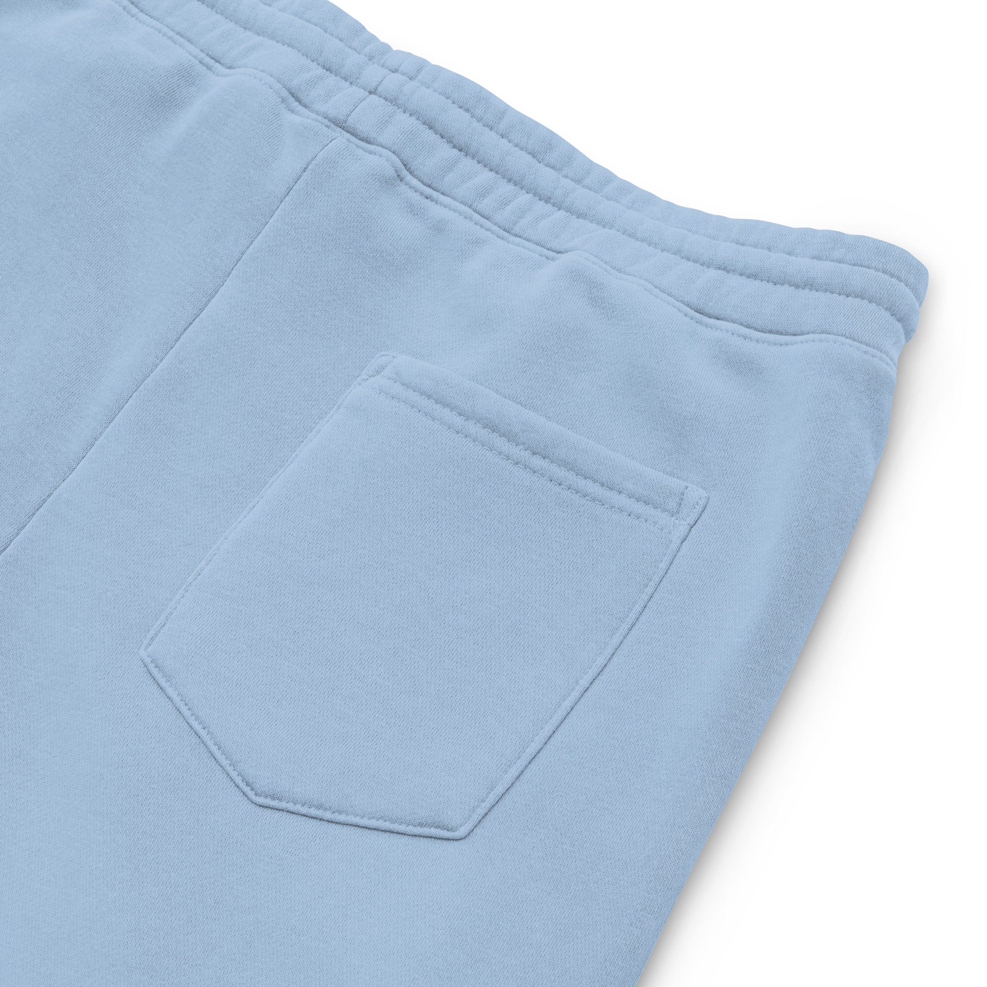 Women's essential relaxed sweatpants in light blue, back view.