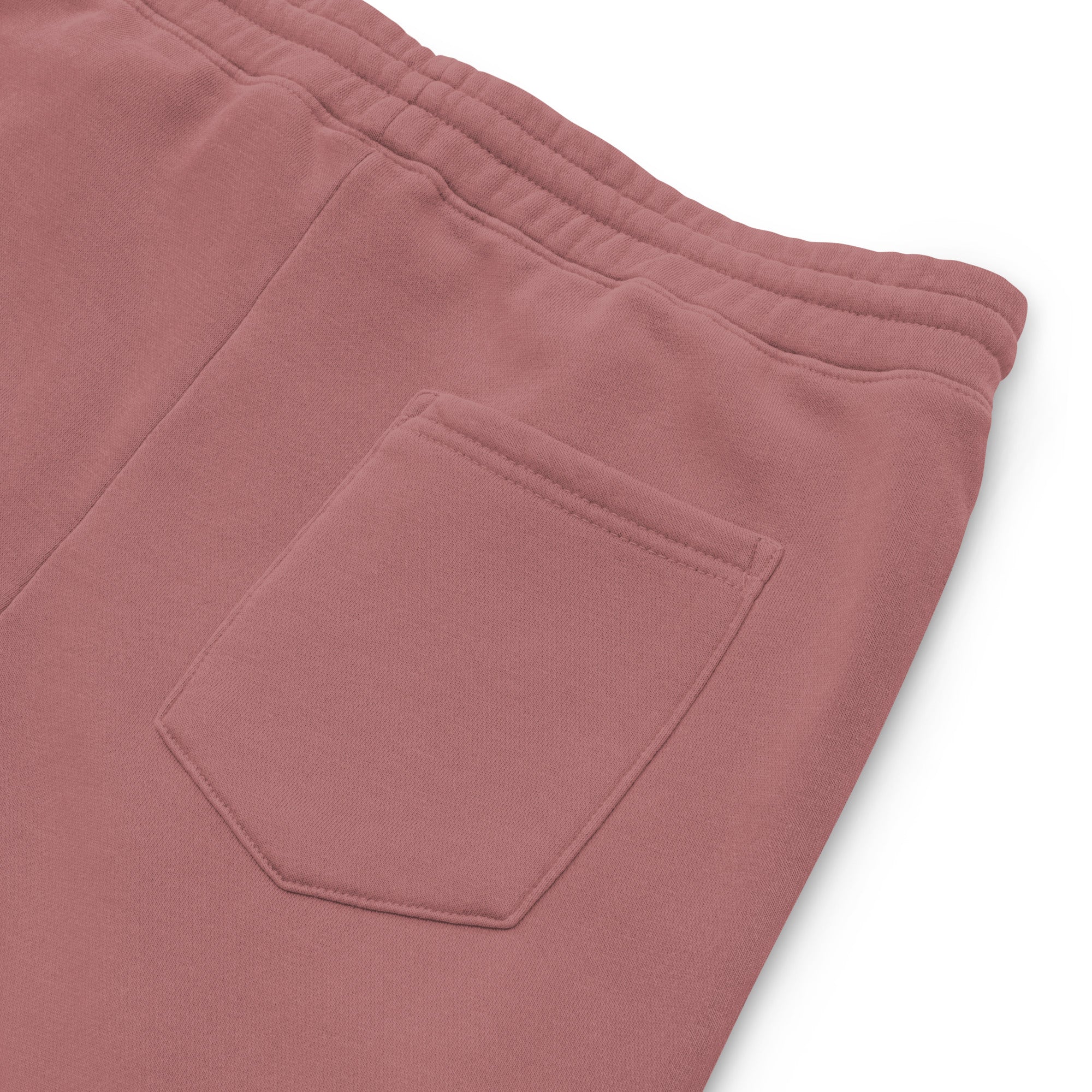 Women's essential relaxed sweatpants in maroon, back view.