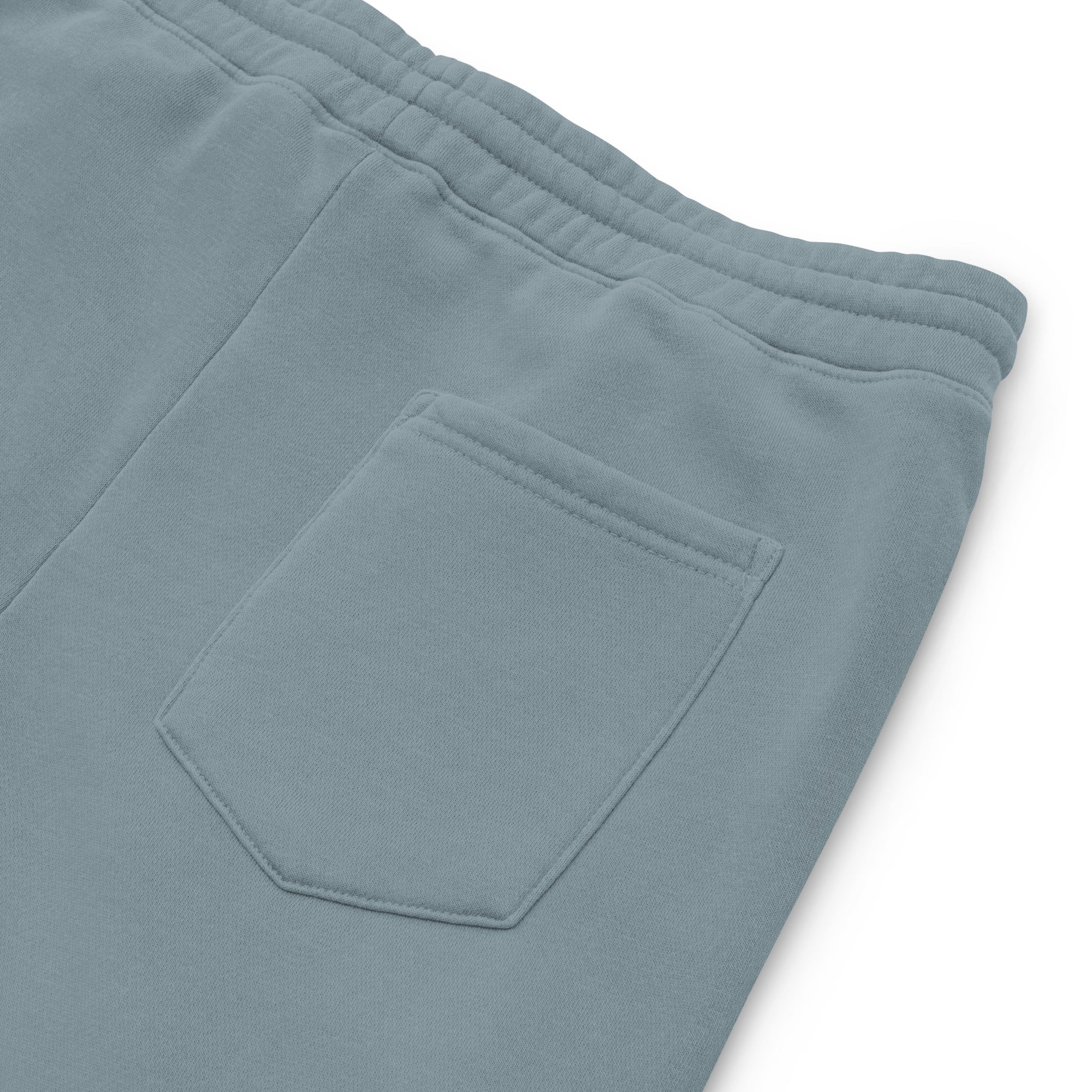 Women's essential relaxed sweatpants in blue, back view.
