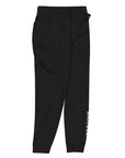 Women's essential slim fit sweatpants in black, side view.