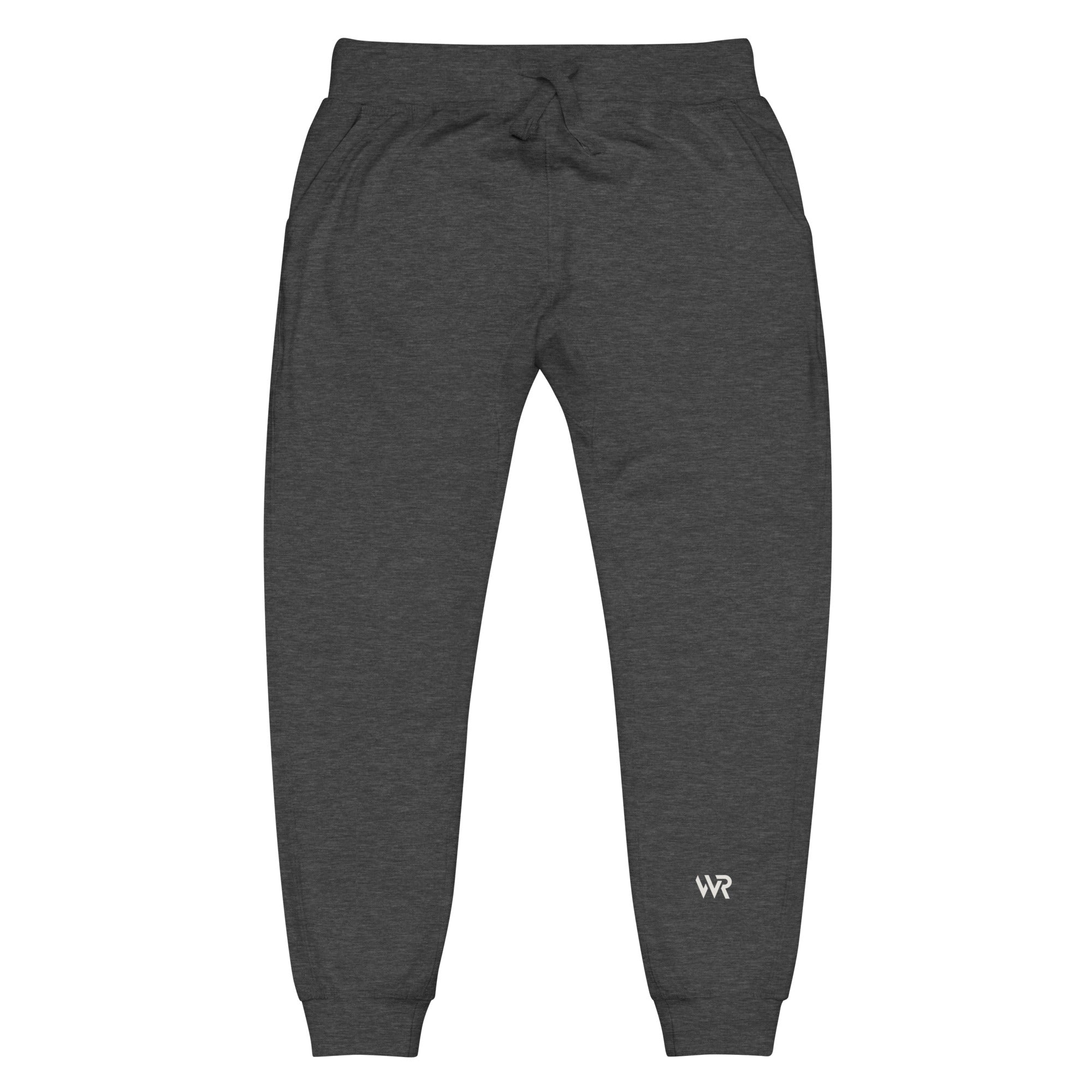 Women's essential slim fit sweatpants in dark grey, front view.