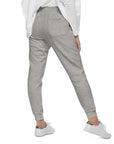 Women's essential slim fit sweatpants in grey, back view.