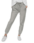 Women's essential slim fit sweatpants in grey, front view.