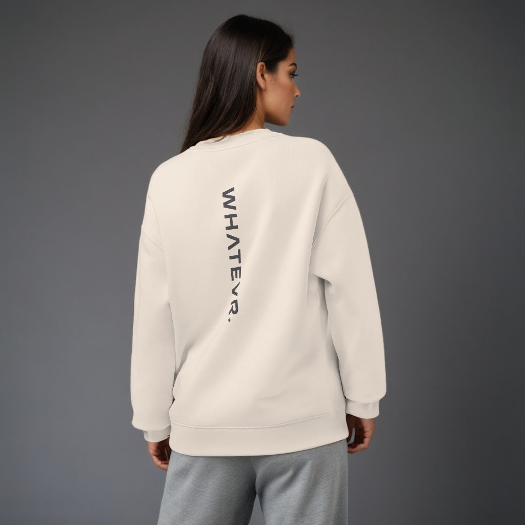 Women's premium sweatshirt in beige, back view