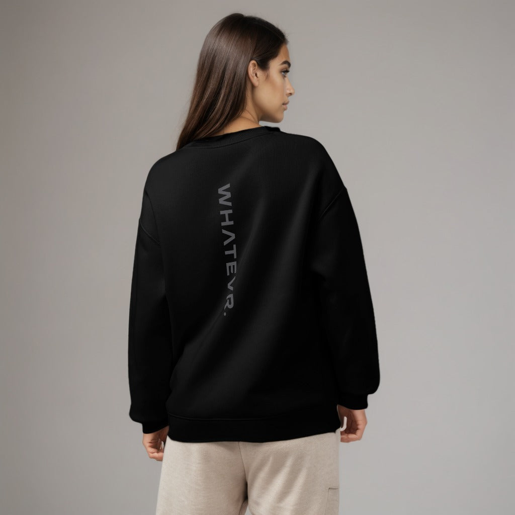 Women's premium sweatshirt in black, back view