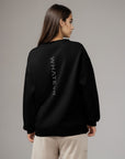 Women's premium sweatshirt in black, back view