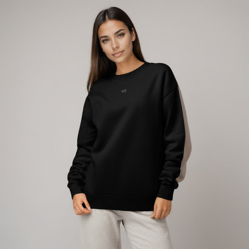 Women's premium sweatshirt in black, front view