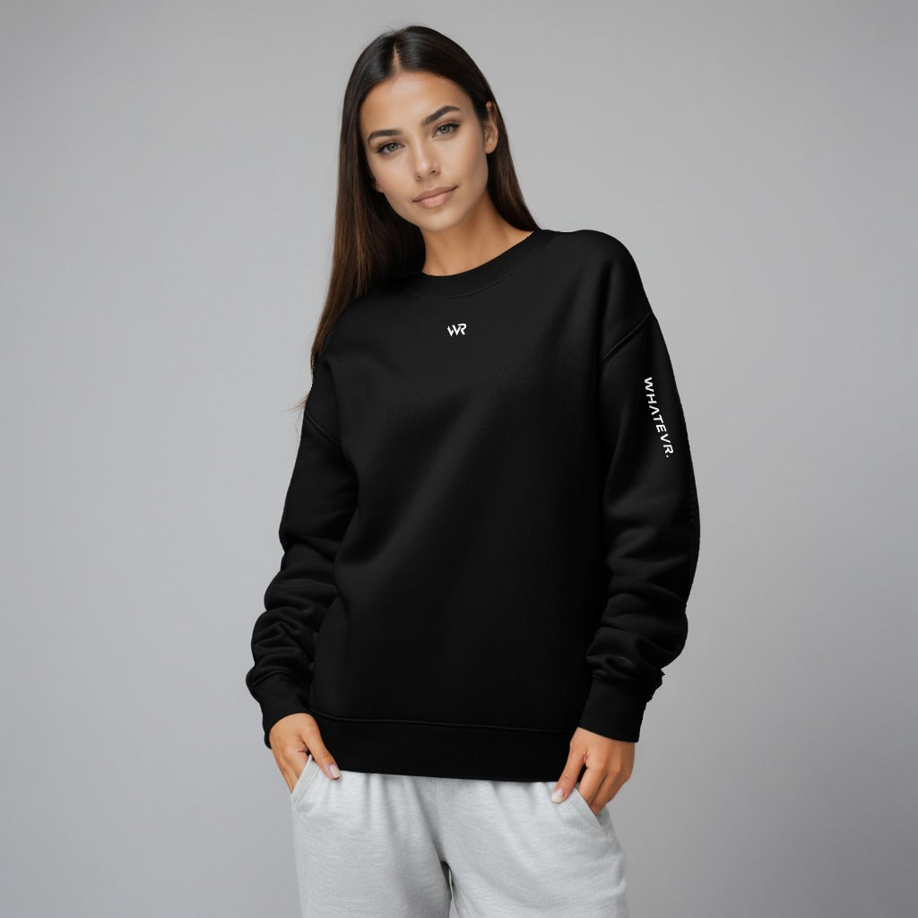 Women's premium sweatshirt in black, front view